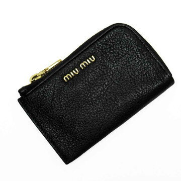 Miu Miu Case Key Ring Black Leather